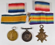 British Army WW1 medals comprising 1914 Star, War Medal and Victory Medal named to 13091 Pte H