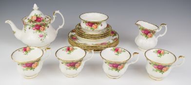 Royal Albert Old Country Roses tea ware including teapot, approximately fifteen pieces