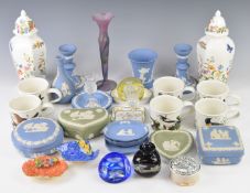 A collection of ceramics and glass including Royal Doulton salad bowl and servers, Wedgwood