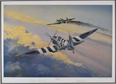 Philip West signed limited edition 294/850 print 'Battle Line', signed in pencil by Johnnie Johnson,