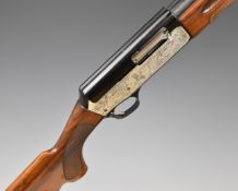 Luigi Franchi Hunter 48-AL 12 bore 3-shot semi-automatic shotgun with engraved scenes of hunters