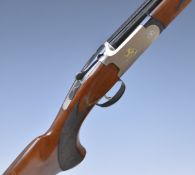 Webley & Scott Junior .410 over and under ejector shotgun with gold inlaid birds to the lock,