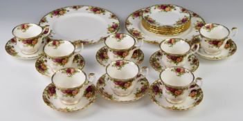 Royal Albert dinner and tea ware decorated in the Old Country Roses pattern, twenty three pieces