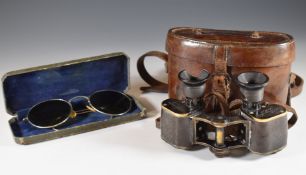 Pair of Carl Zeiss Jena binoculars in carry case together with a pair of WW2 Fleet Air Arm issue air