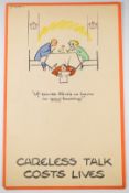 Fougasse (Cyril Kenneth Bird 1887-1965) original WW2 propaganda poster Careless Talk Costs Lives,