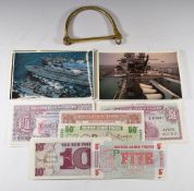 Twenty British Armed Forces Special Vouchers including 5p, 10p, 50p and £1 examples, together with