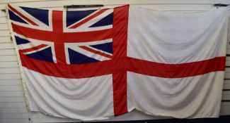 Large Royal Ensign flag with broad arrow military marking, 1993, serial no 8345-99-571-3292 and '