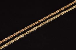 A 9ct gold rope twist necklace and bracelet, 5,7g, 40 & 19cm