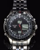 Accurist Skymaster gentleman's wristwatch ref. MB929B with analogue and digital displays,