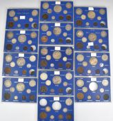 Queen Victoria Great Britain year type sets in thirteen perspex cases, comprising largely complete