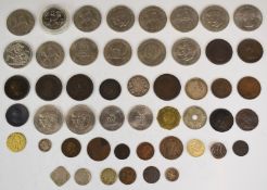 A collection of overseas coinage 18thC onwards, some silver, includes USA examples together with