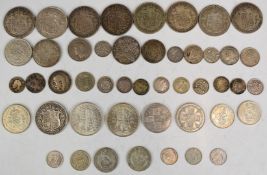 Approximately 145g of pre-1920 UK silver coinage, together with approximately 150g of post-1920 /