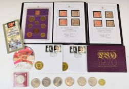 American and UK coinage to include 1880, 1886 and 1887 Morgan dollars, two 1970 coin sets, various