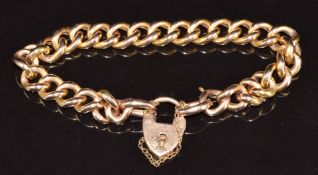 A 9ct rose gold curb link bracelet, 11.6g, 16cm long