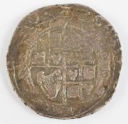 Charles I half crown, severely defaced