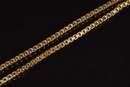 A 9ct gold necklace made up of box links, 17.2g, 70cm long