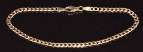 A 9ct gold curb link bracelet, 4.3g, 20cm long