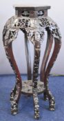 Chinese carved hardwood jardiniere stand, 85cm tall