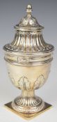 Victorian hallmarked silver spoon warmer or similar of classical urn shape with acanthus leaf