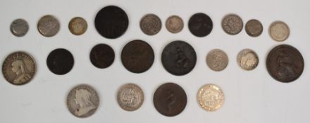 A small collection of Georgian copper to include George II, George III and George IV examples, three