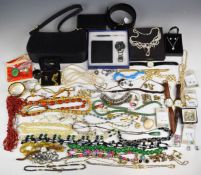 A collection of costume jewellery including JewelCraft bracelet, Trifari necklace, Monet earrings,