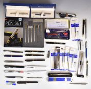 Collection of pens and accessories including cased Watermans, JML pen set etc