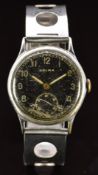 Helma military style gentleman's wristwatch with subsidiary seconds dial, luminous hands, Arabic