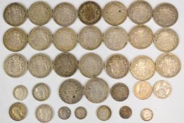 Approximately 367g pre-1920 silver coinage, mostly WWI era, some Victorian