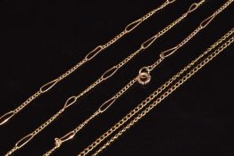 Two 9ct rose gold chains (damaged), 4.4g