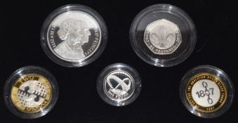 2007 Royal Mint Piedfort Collection UK coin set from £5 to 50p, in original box with booklet