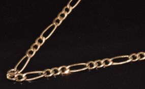 A 9ct gold curb link necklace, 10g, 60cm long