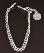 Hallmarked silver Albert/ watch chain, 24.5g, 24cm