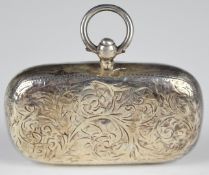 Edward VII hallmarked silver double sovereign holder, Birmingham 1907, maker Clark & Sewell,