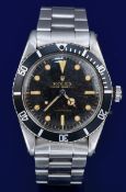Rolex Oyster Perpetual Submariner gentleman's automatic wristwatch ref. 6536 with luminous hour