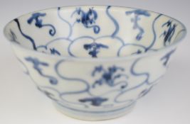18thC Chinese Tek Sing Cargo bowl decorated in the lotus pattern, with certificate of authenticity