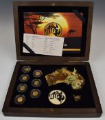 Big 7 Australia set of seven miniature gold coins depicting animals, each 24ct 0.5g, in case with