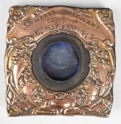 Art Nouveau style 9ct gold photograph frame with 'There's Rosemary, That's For Remembrance'