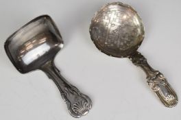 Two hallmarked silver caddy spoons, one Georgian, Birmingham 1820, maker John Bettridge, the other