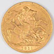 1911 George V gold full sovereign
