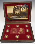 200 Years of Monarchs of The British Empire set of eight miniature gold coins, each 24ct 0.5g, in