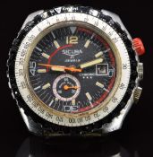Sicura (Breitling interest) gentleman's chronograph computer wristwatch with date aperture and