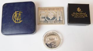 Garrard silver limited edition England v Australia medallion, limited edition 1977 Silver Jubilee