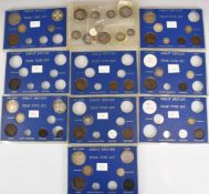 Queen Victoria Great Britain year type sets in perspex cases, comprising incomplete sets 1874-1878