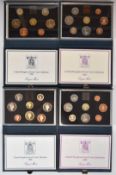 Four Royal Mint proof coin sets comprising 1983, 1984, 1985 and 1986, all cased with certificates