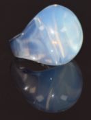 Lalique cabochon opalescent ring, in original box, size P