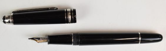 Montblanc Meisterstuck Pix Classique fountain pen with black resin body, plated fittings and 14ct