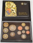 Royal Mint 2009 UK proof coin set, including Kew Gardens 50p, in original wallet with certificate