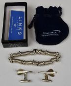 Links of London silver bracelet and Links of London Concorde cufflinks