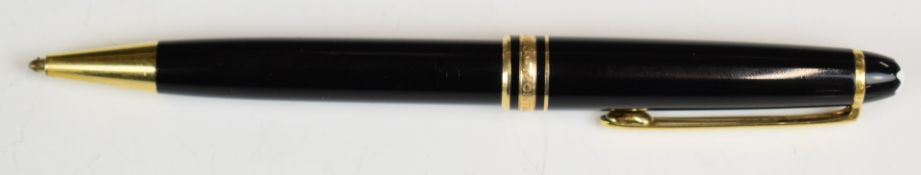 Montblanc Meisterstuck ballpoint pen with black resin body and gold plated fittings