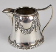 Edward VII hallmarked silver jug with floral swag decoration, Birmingham 1906, maker Harrison &